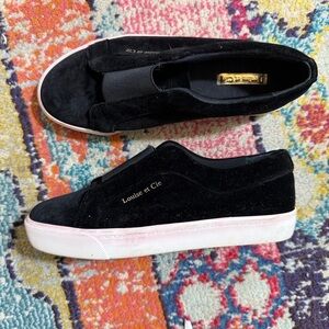 Louise Et Cie Womens Bette Slip-On Sneaker 6.5 M Black Velvet Silky